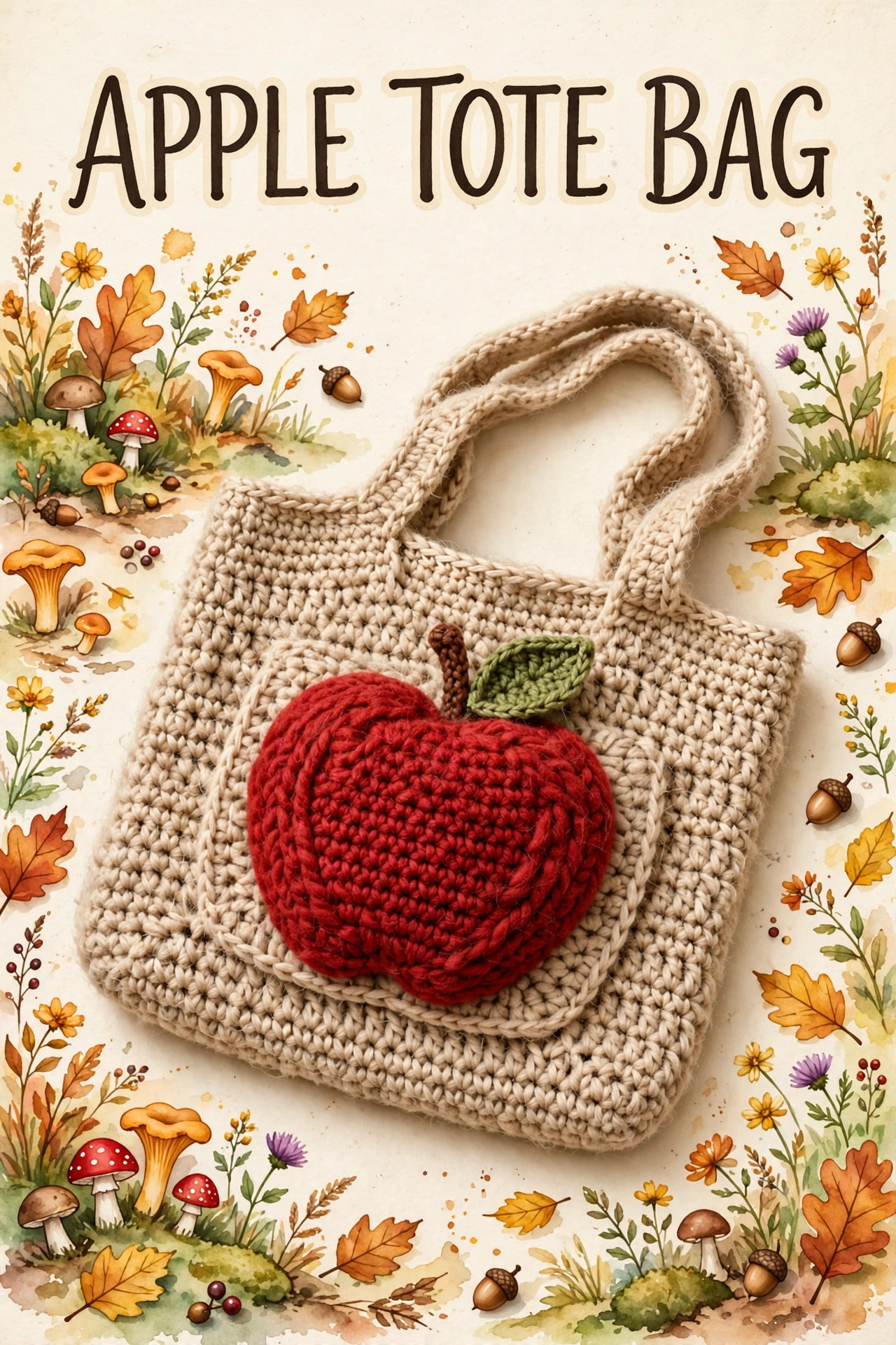 Apple Tote Bag - Beginner crochet tutorial