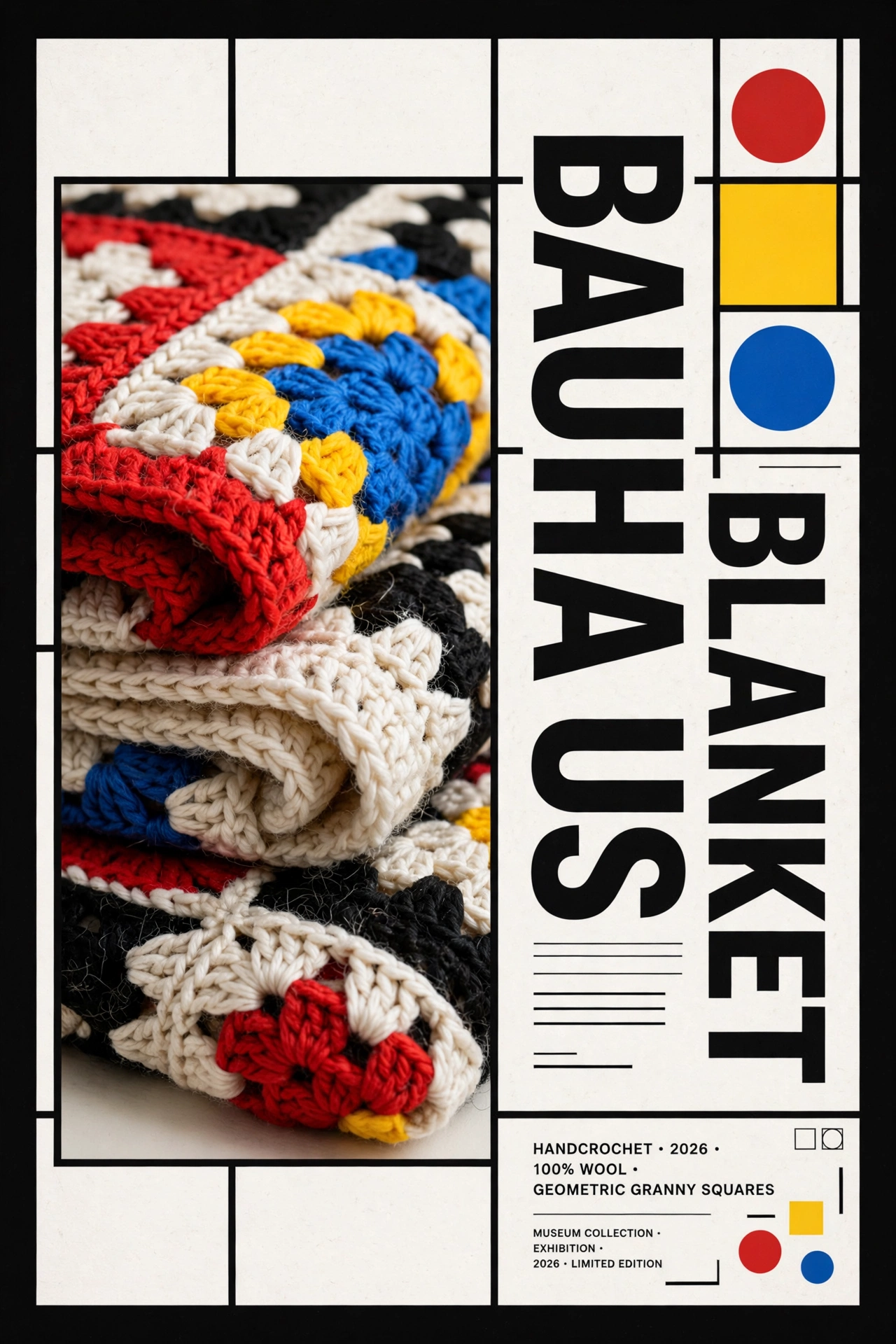 Bauhaus Blanket - Geometric Granny Square Blanket crochet tutorial