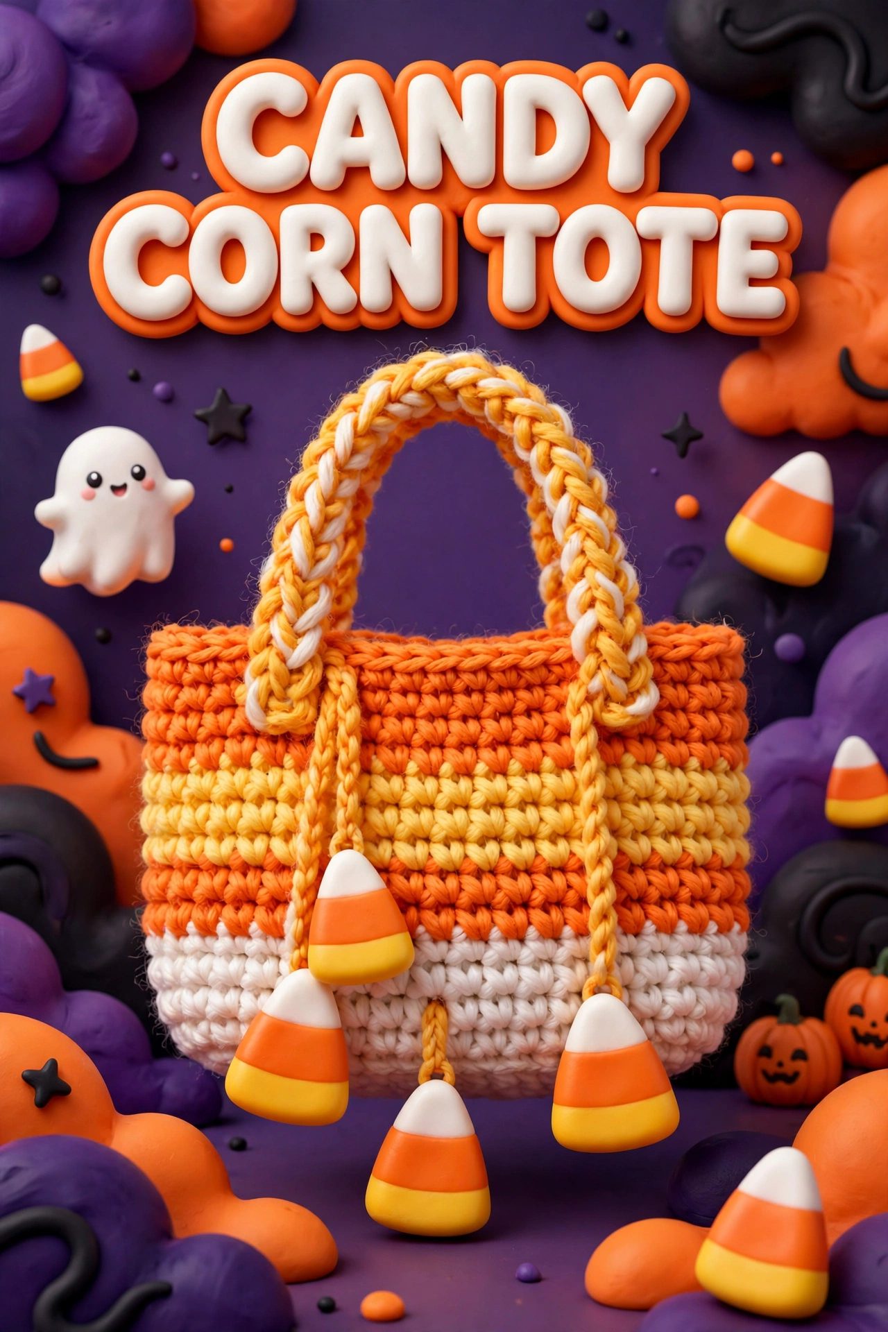 Crochet Candy Corn Tote Tutorial crochet tutorial
