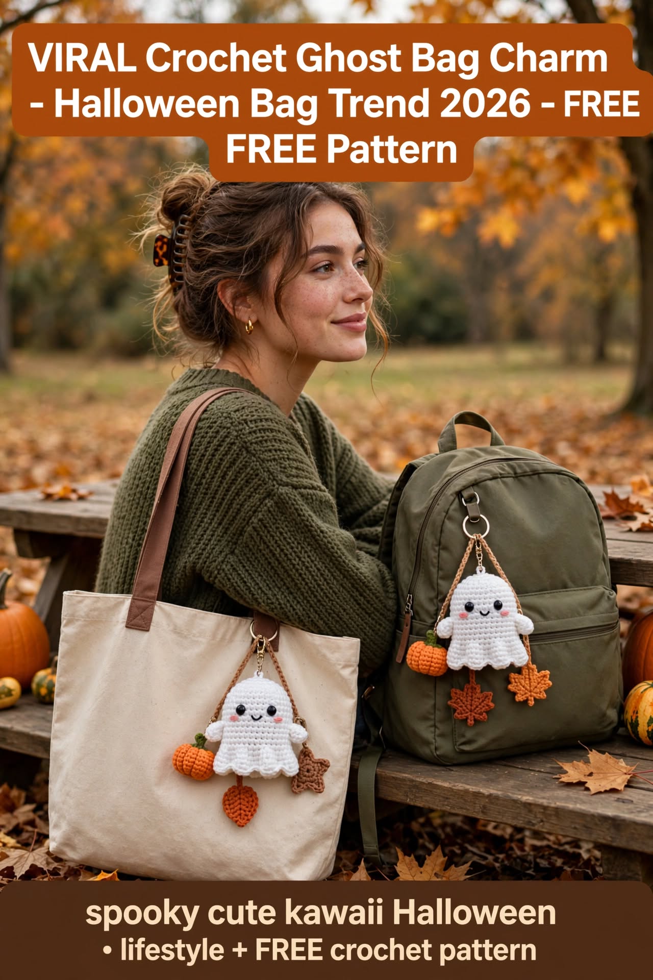 Crochet Ghost Bag Charm - Halloween Bag crochet tutorial