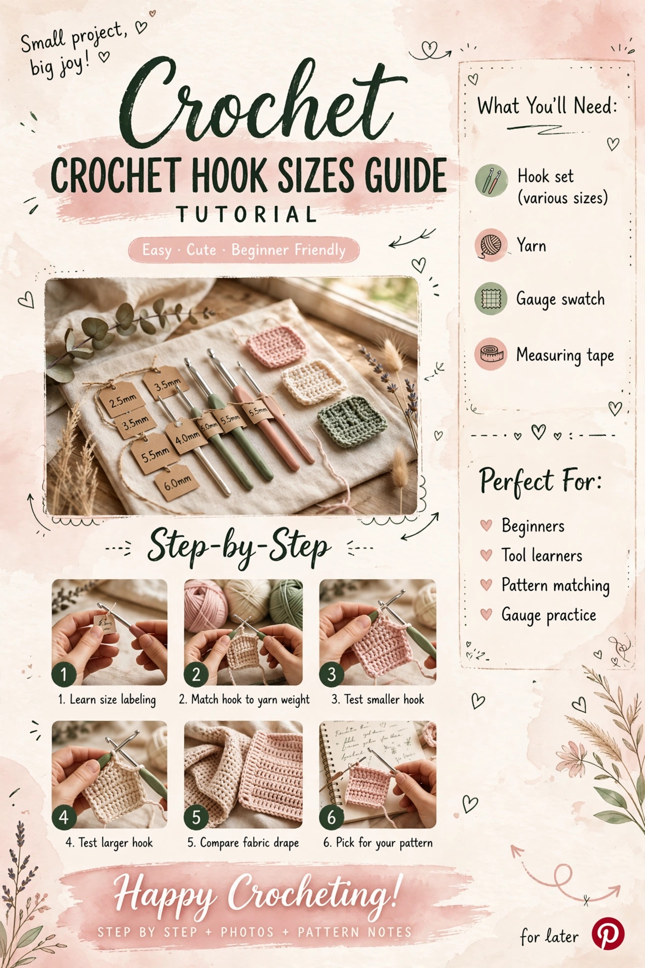 Crochet Hook Sizes Guide