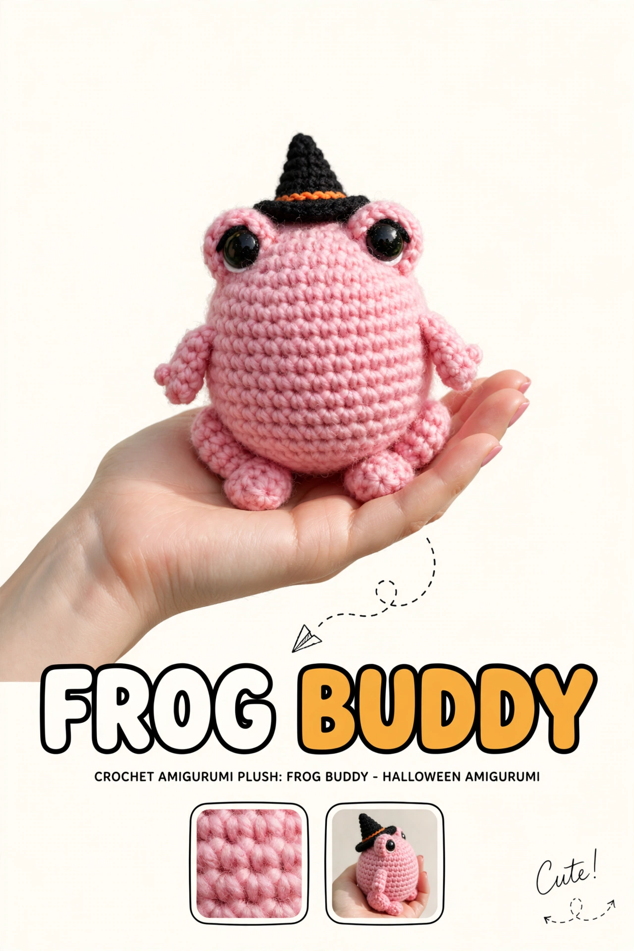 FREE Frog Buddy Halloween Amigurumi - Witch Hat Frog - Easy Plush crochet tutorial