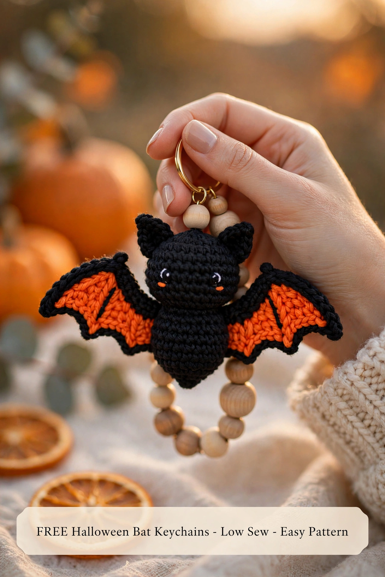 FREE Halloween Bat Keychains - Low Sew - Easy Pattern crochet tutorial