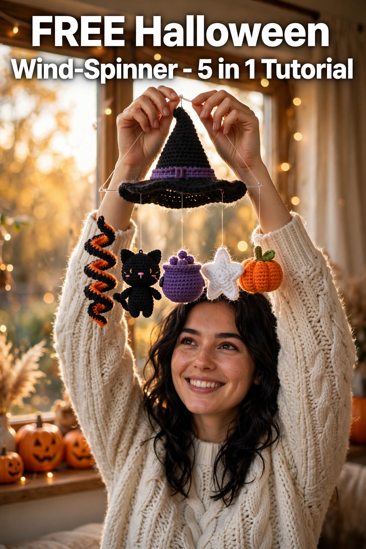 FREE Halloween Wind-Spinner - 5 in 1 Tutorial crochet tutorial