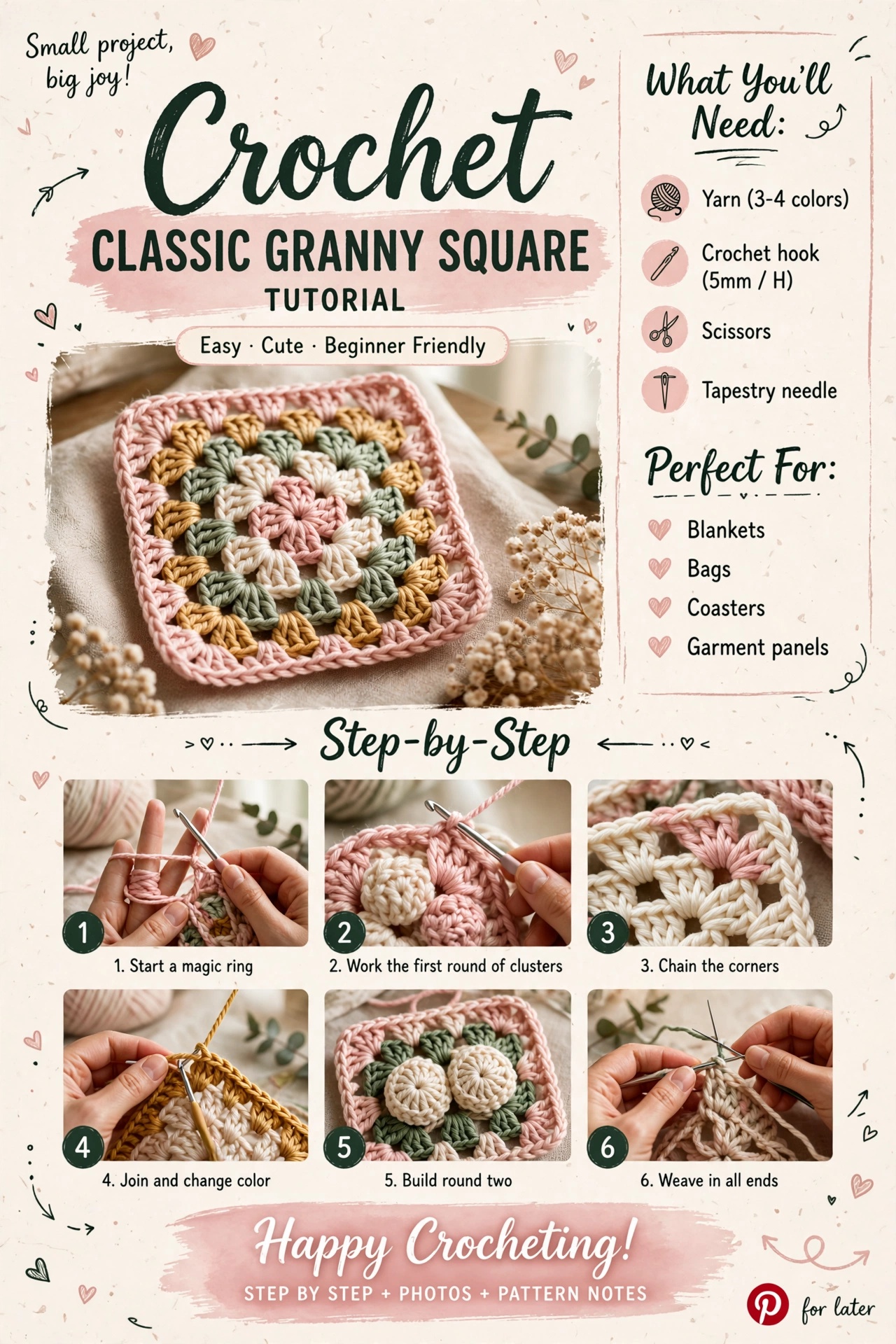 How to Crochet a Classic Granny Square