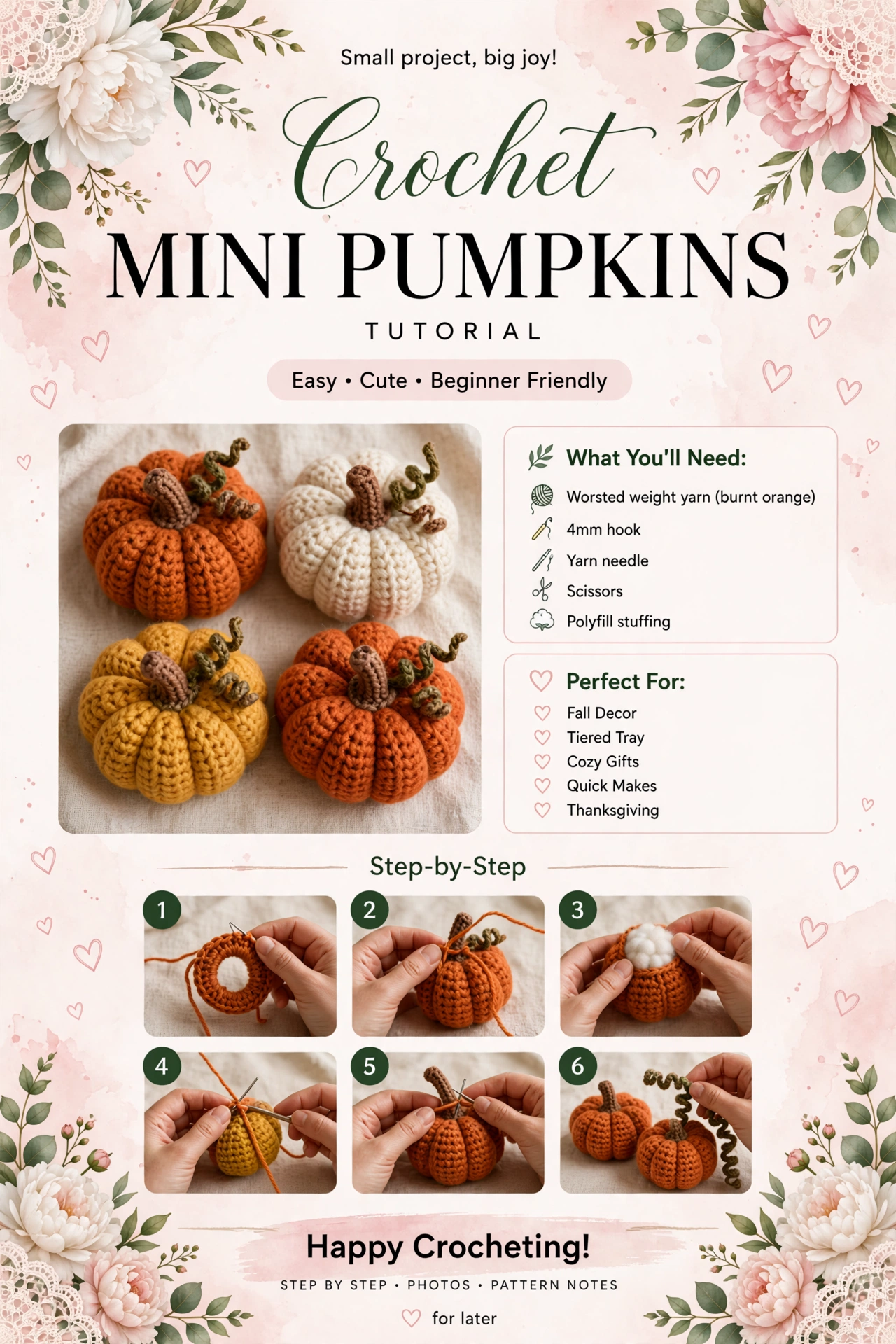 Mini Pumpkins - Cozy Fall Mini Pumpkins crochet tutorial