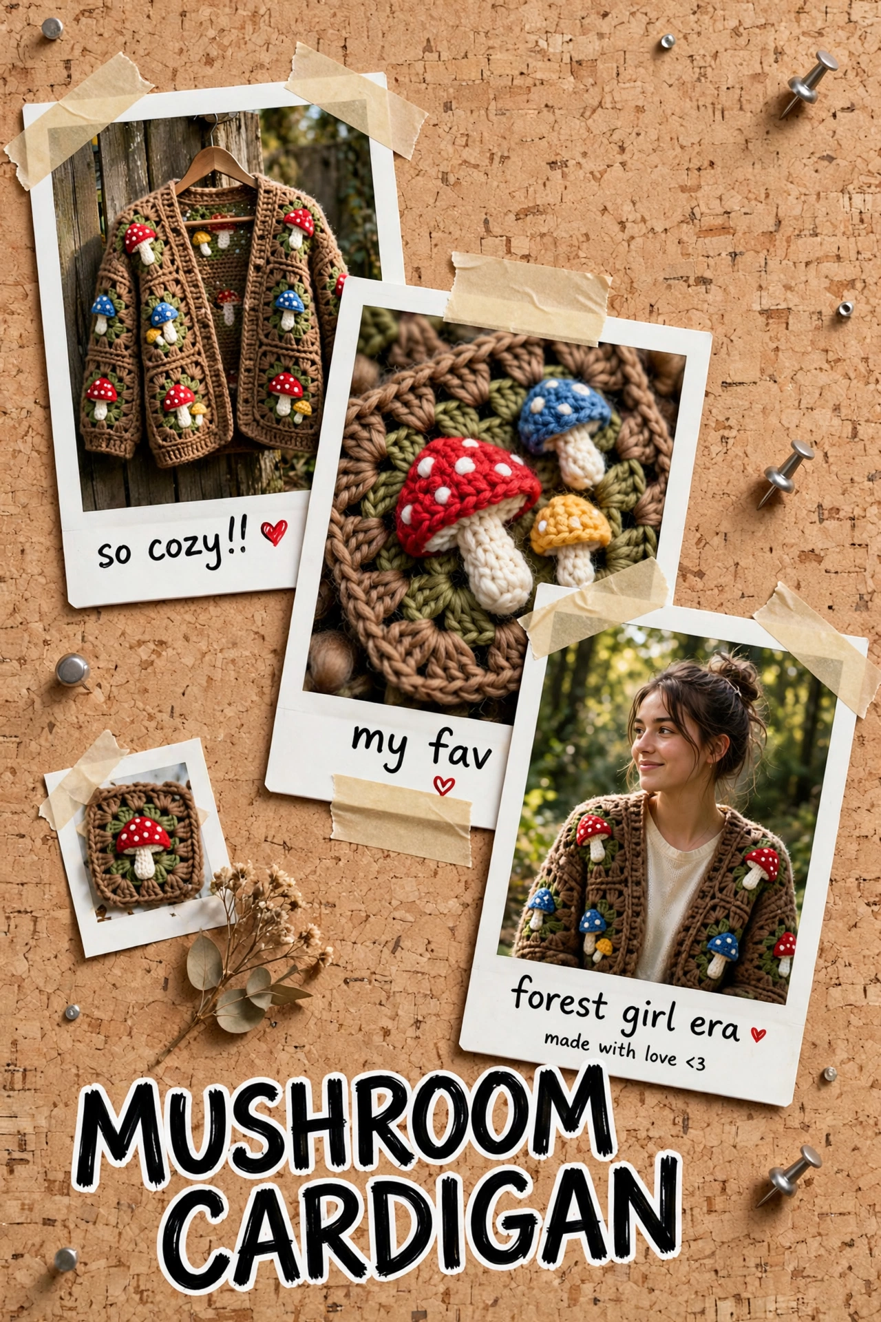 Mushroom Cardigan - Forest Granny Square Cardigan - Sara Rain Crochet crochet tutorial