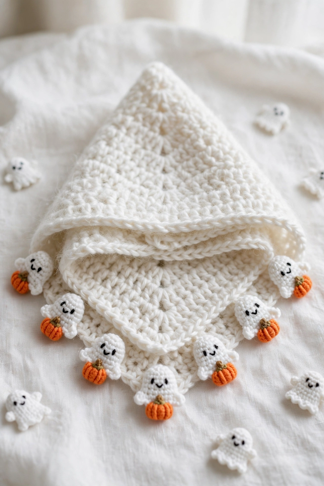 My Ghost Pumpkin Bandana - Halloween crochet tutorial