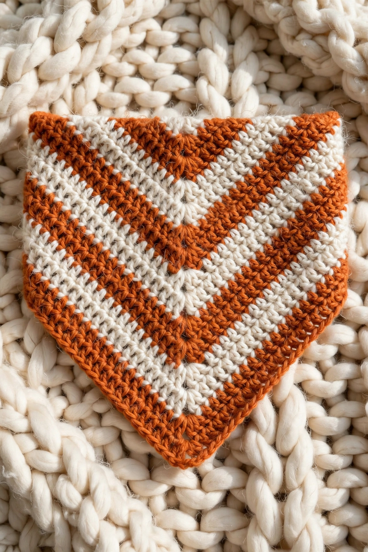 My Orange Cream Chevron Bandana crochet tutorial