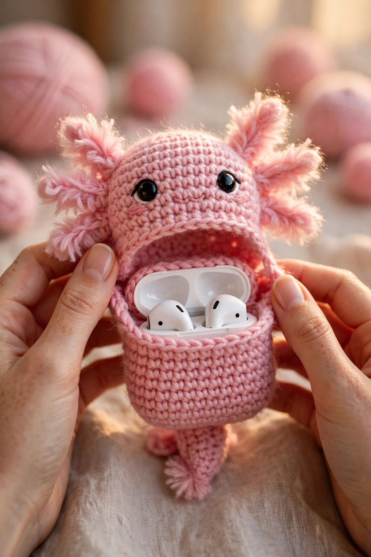 My Pink Axolotl AirPods Case Crochet crochet tutorial